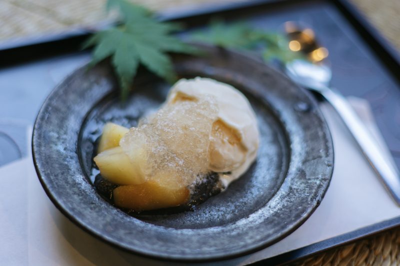 White peach compote